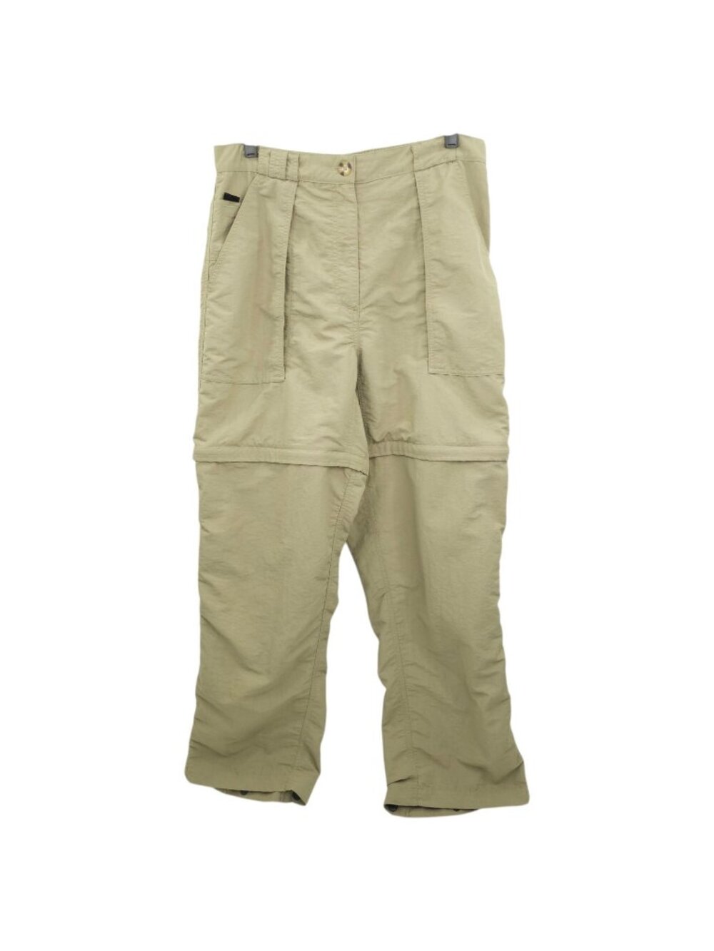The North Face Pants Womens L Beige Convertible Cargo Hiking Nylon Zip Off